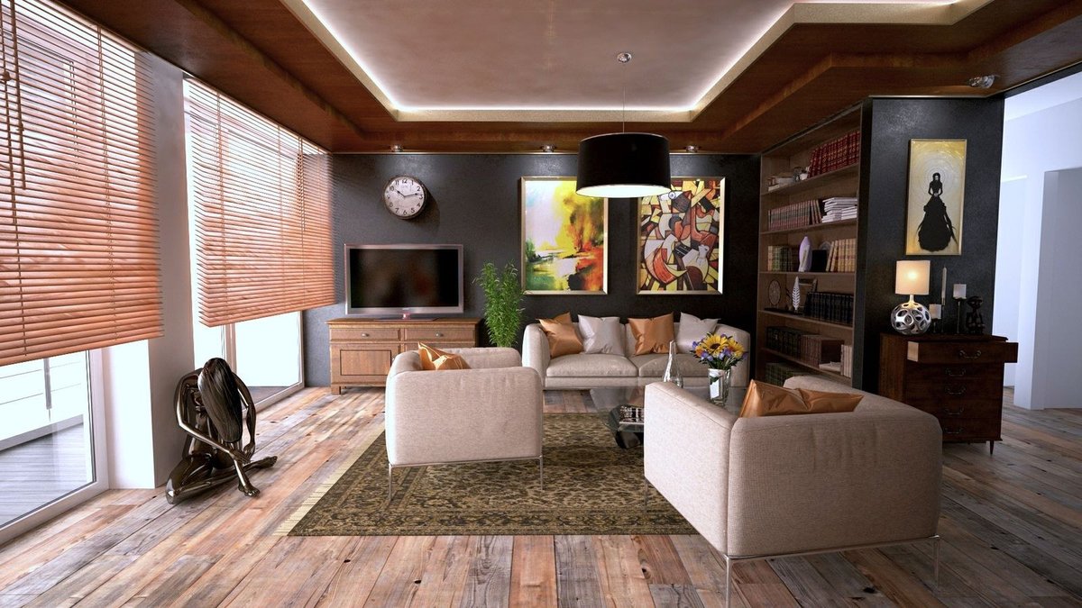 Cozy living room lit by warm white 2700K lighting creating a relaxing amber atmosphere