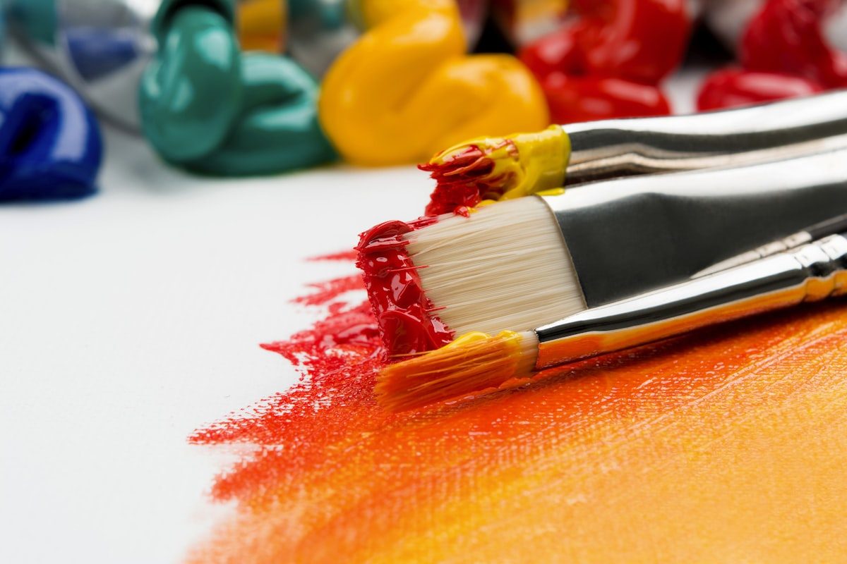 Colorful pencils arranged together showing rich saturated hues revealed by high-CRI light