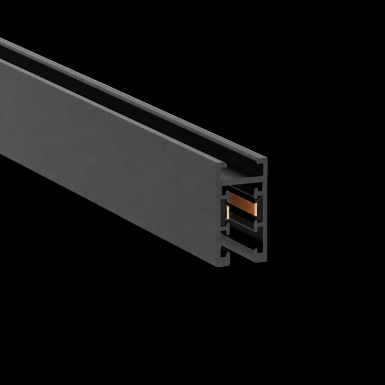 ultra slim magnetic track rail close up