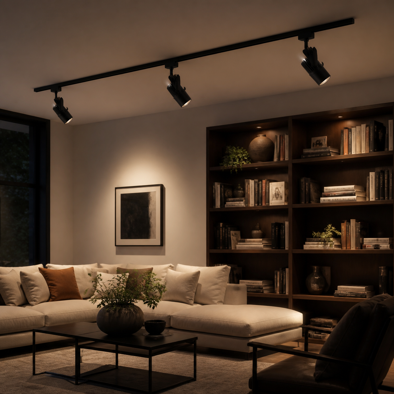 traditional track lighting in living room