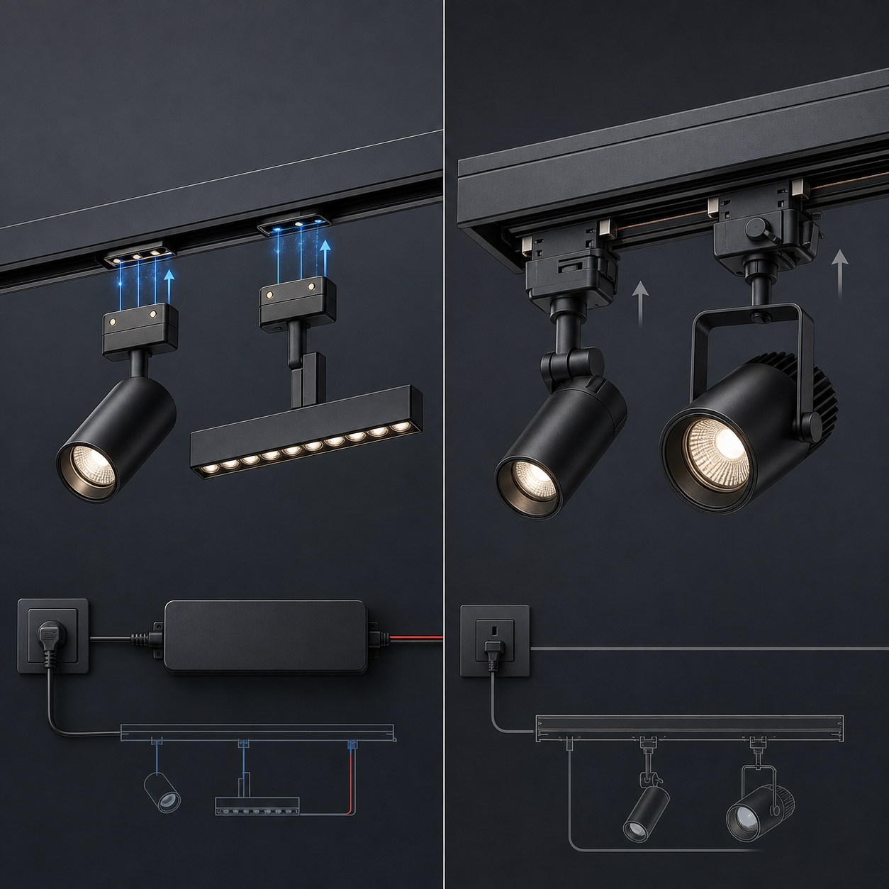 magnetic vs traditional track system installation comparison