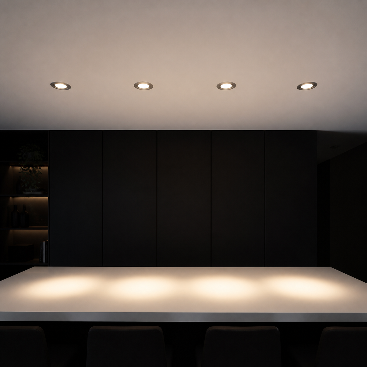 Recessed downlight clean minimalist ceiling