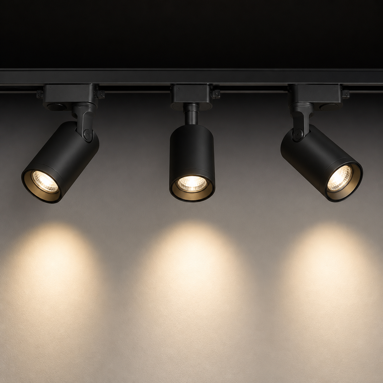 Track lighting adjustable heads flexibility
